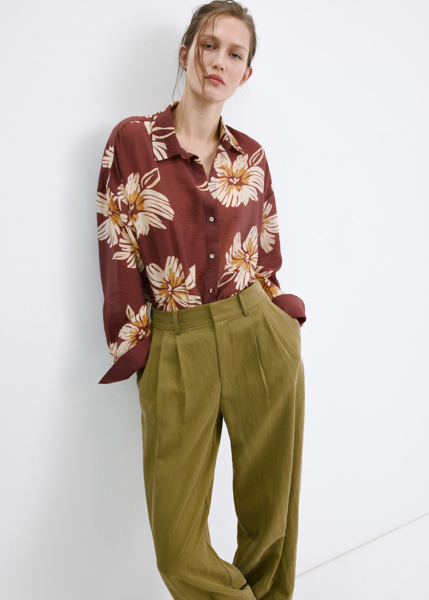 Printed lyocell shirt