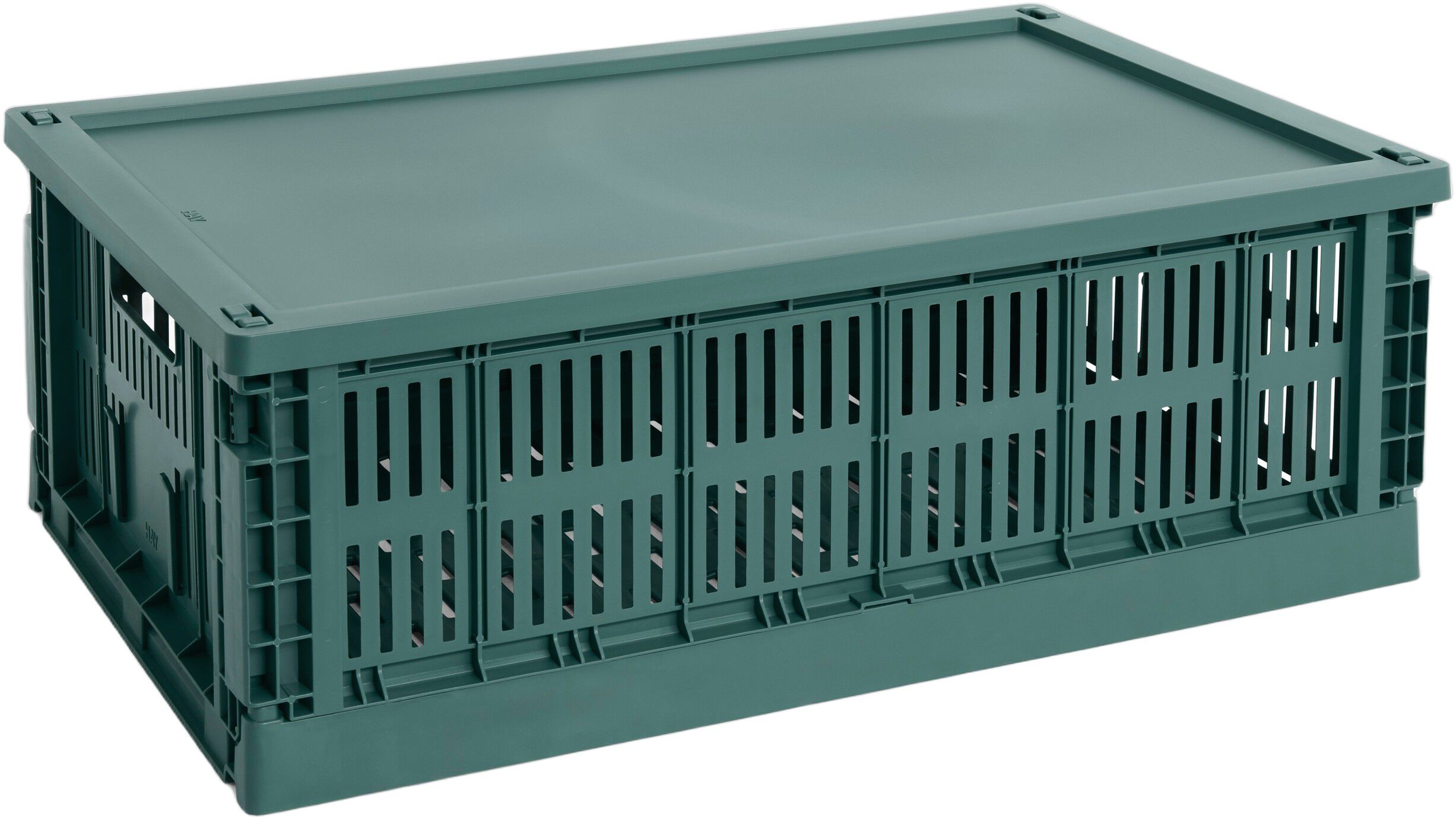 HAY Colour Crate Lid Plastic-Large-Dark green