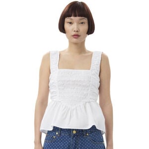 Cotton Poplin Smock Strap Blouse