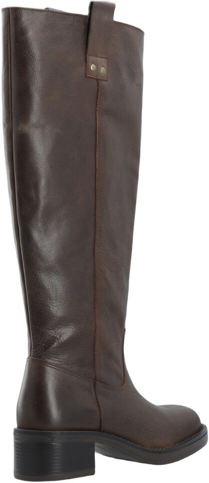 BIAMARY Knee High Pull On Boot Pull Up Leather