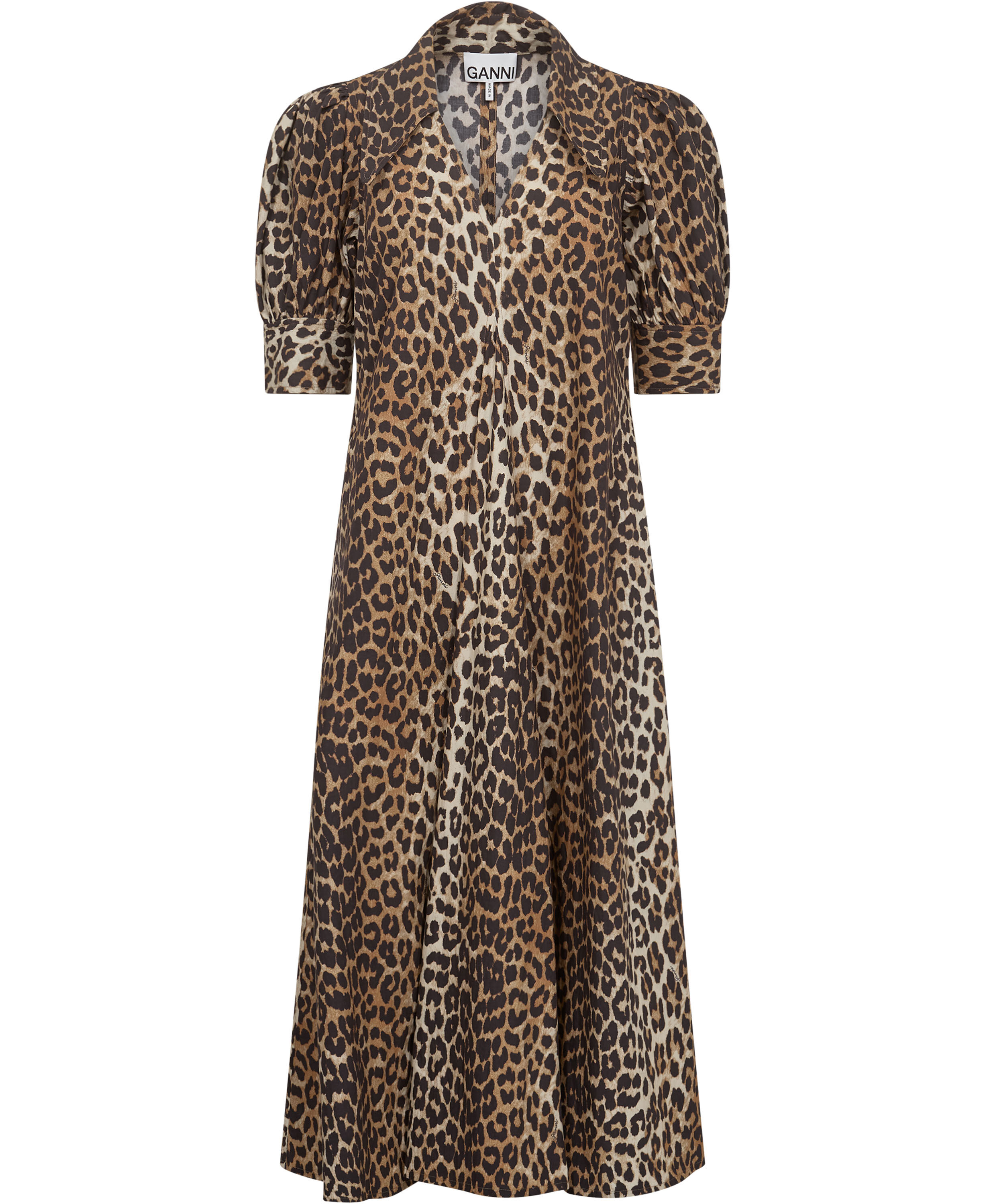 Cotton Poplin V-Neck Maxi Dress