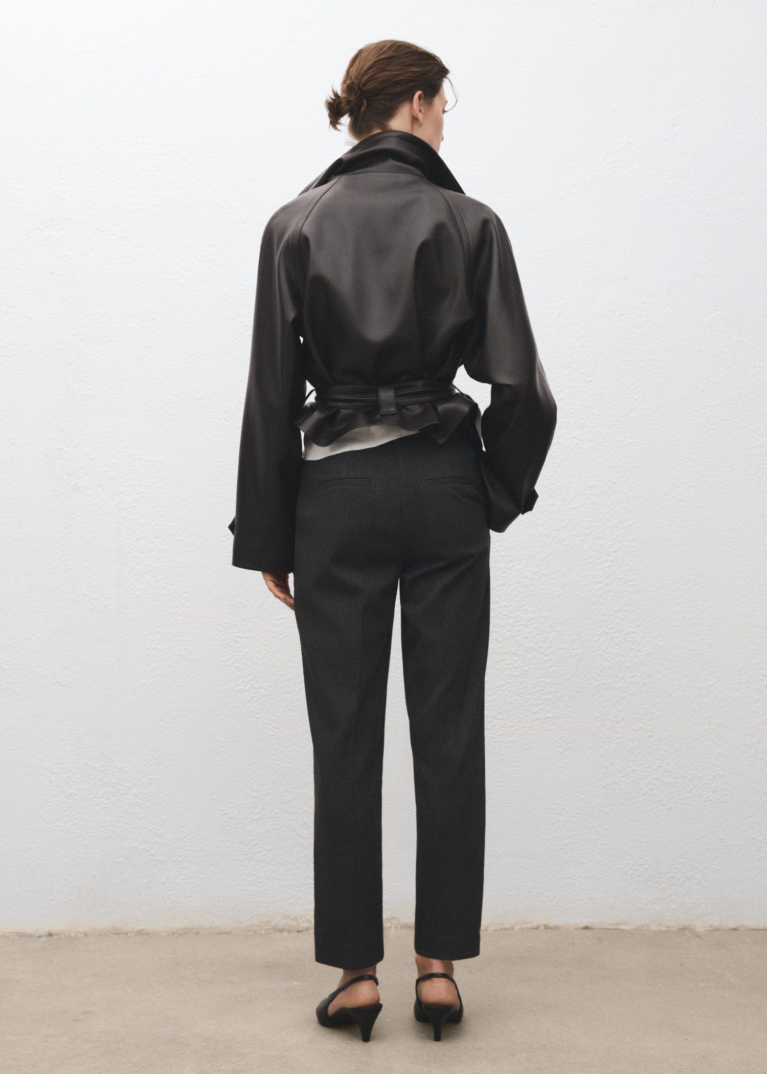 Slim cropped pinstripe trousers