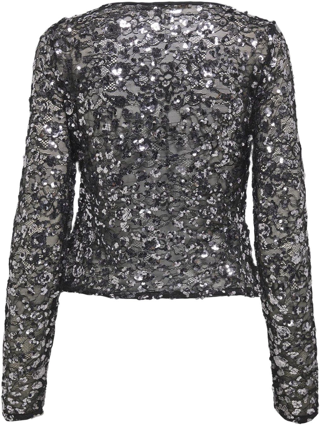 ONLPALEMA LS LACE SEQUIN TOP WVN