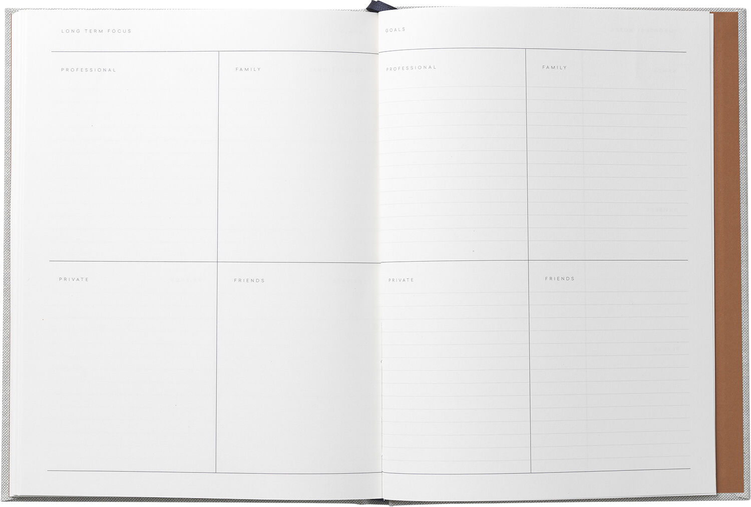 Business Notesbog med dagsplan og m&oslash;dereferat, lys gr&aring;