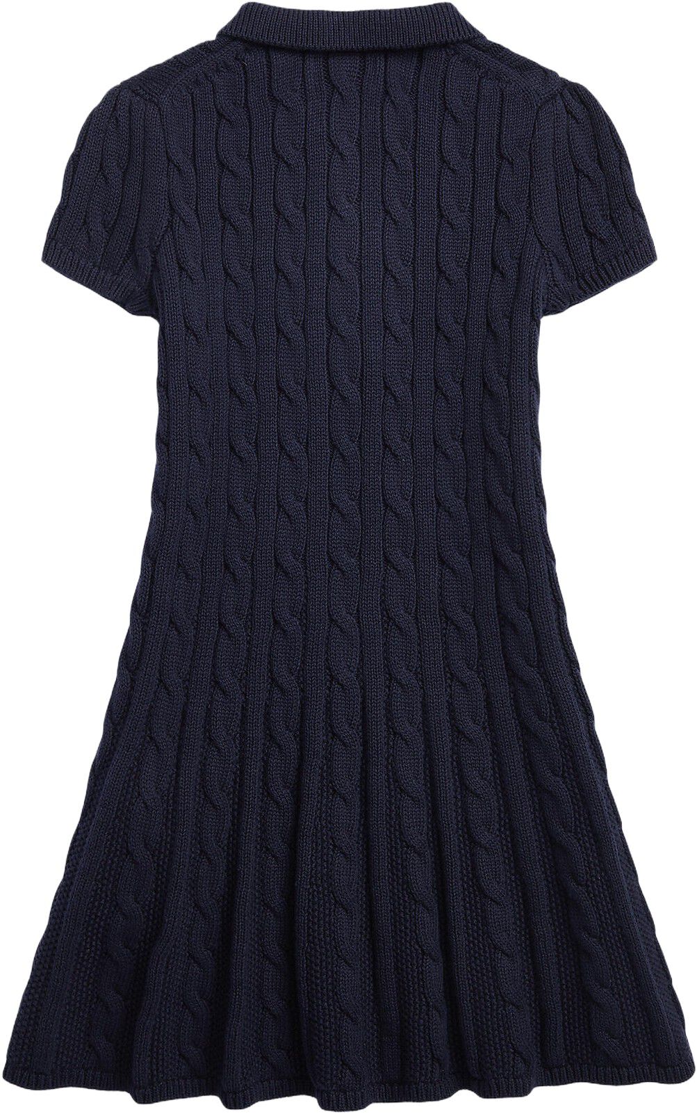 Cable-Knit Cotton Polo Sweater Dress