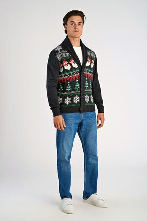 Xmas shawl collar cardigan