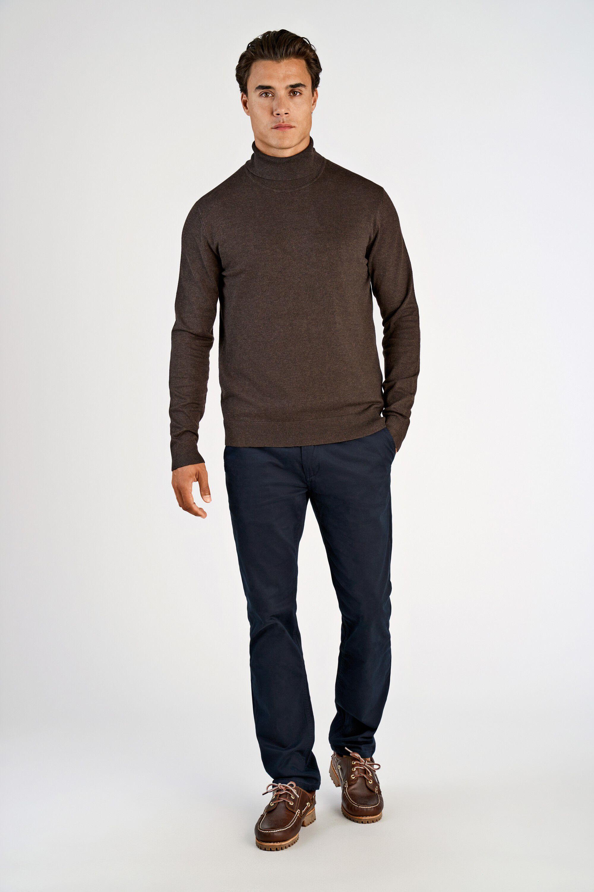 Ecovero L/S roll neck knit