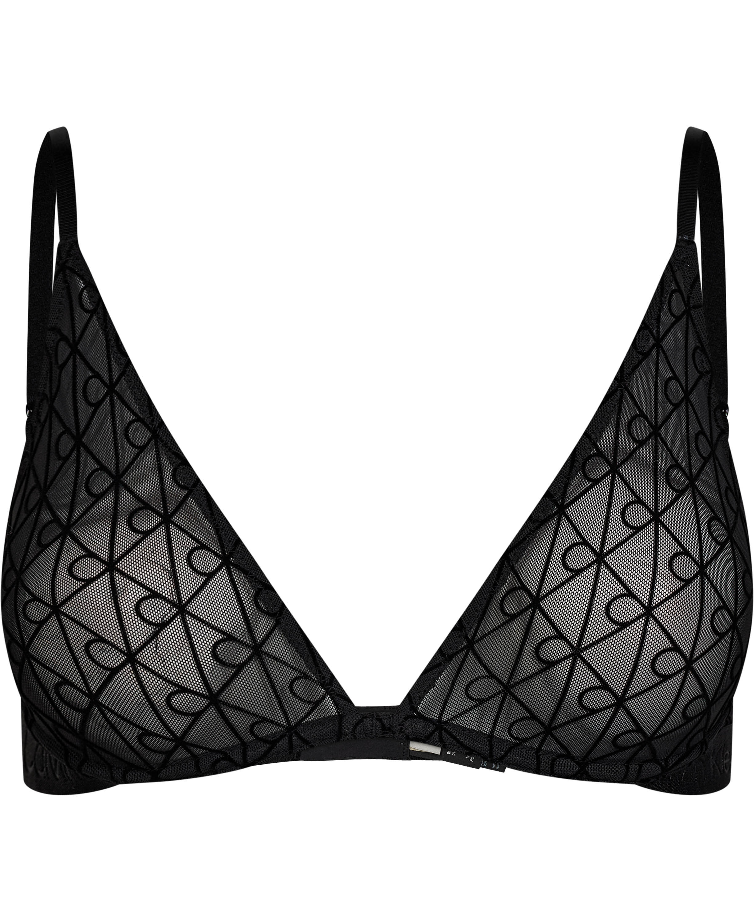 Unlined Plunge Bra - Emblem Flocked Mesh