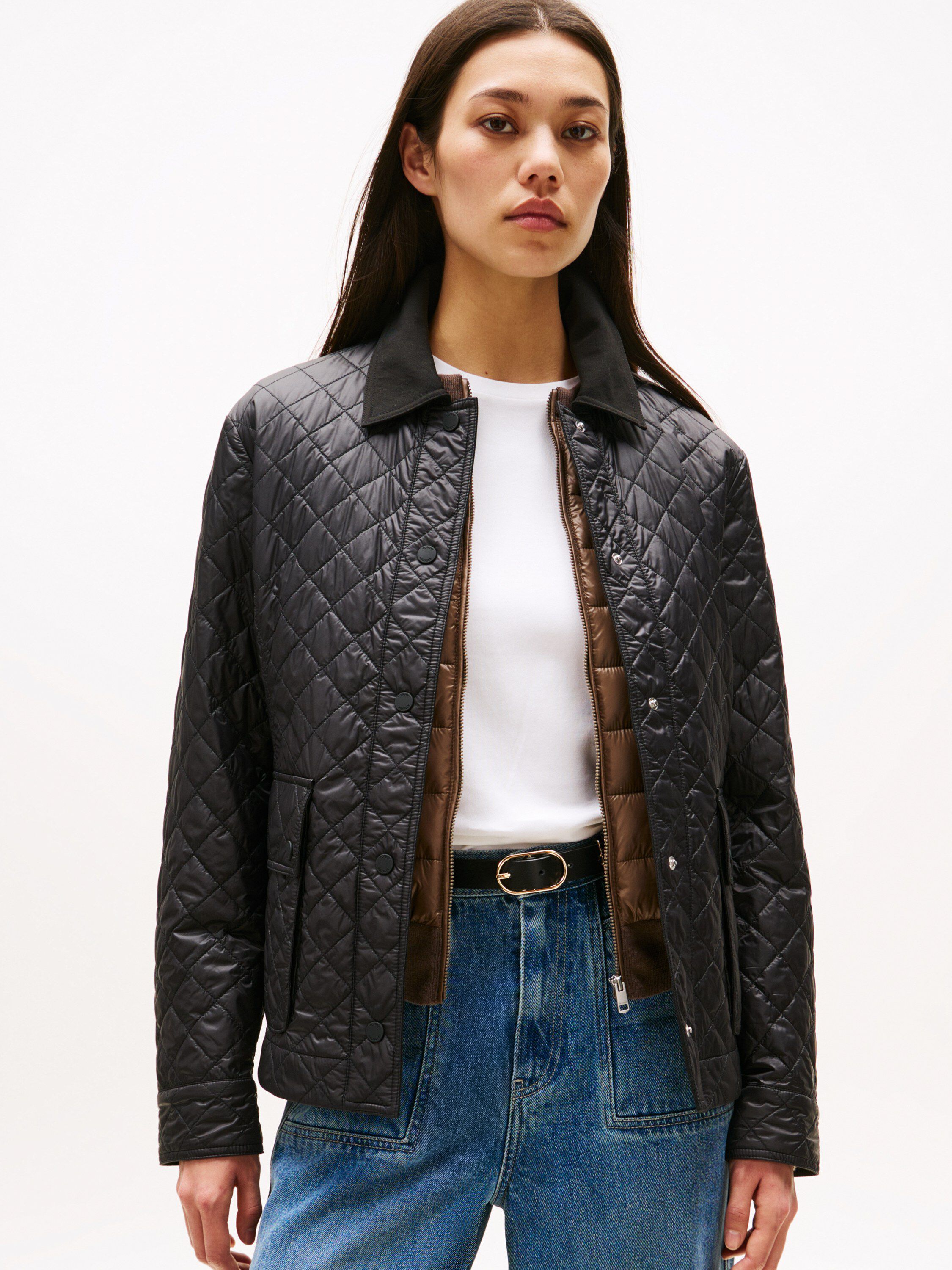 PADDED NYLON SLIM QUILTED JACKET