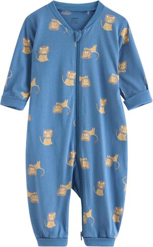 Bl&oslash;de pyjamas i bomuld med lange &aelig;r