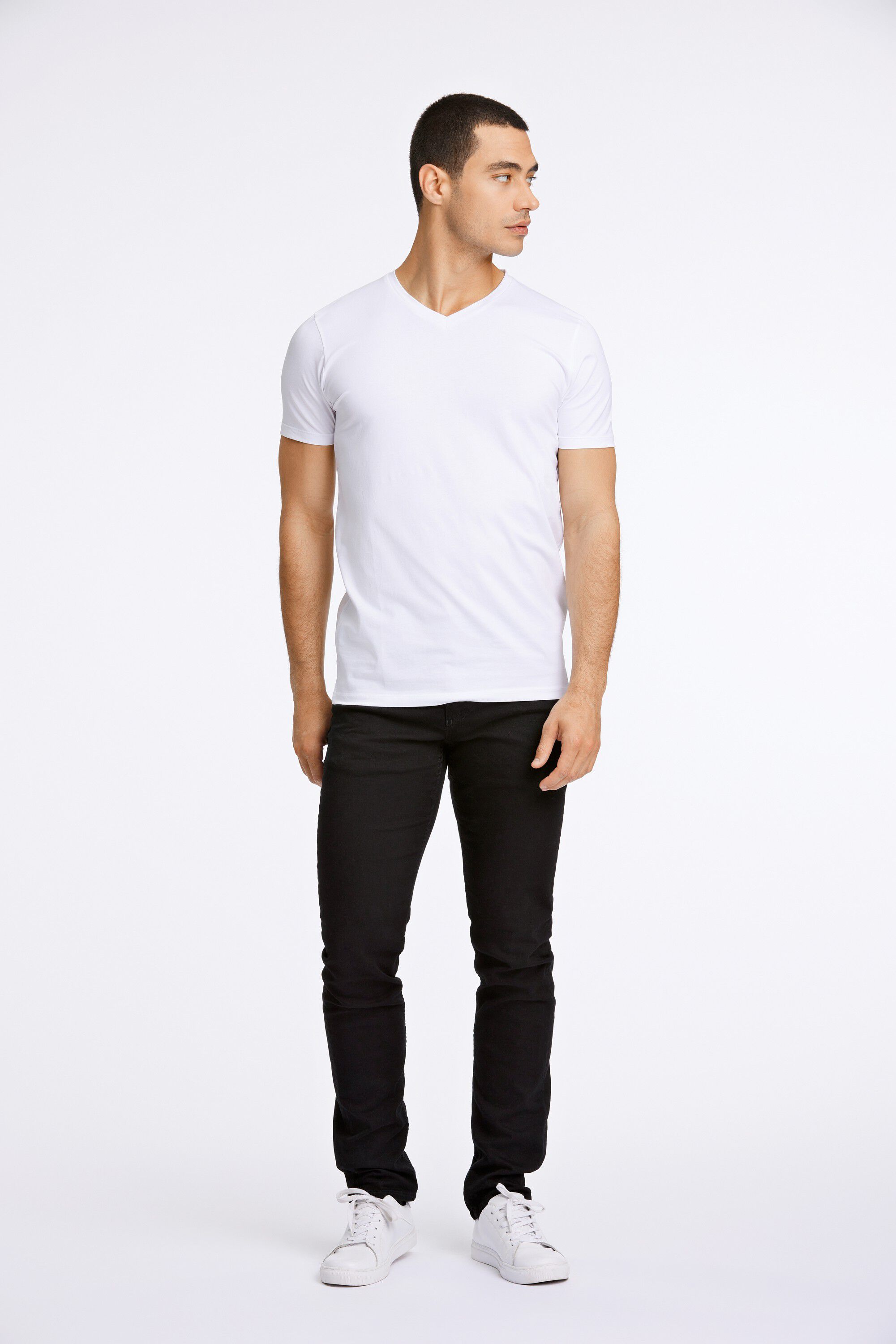 Mens stretch v-neck tee S/S