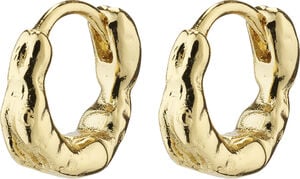 EDDY recycled organic shaped mini huggie hoops gold-plated