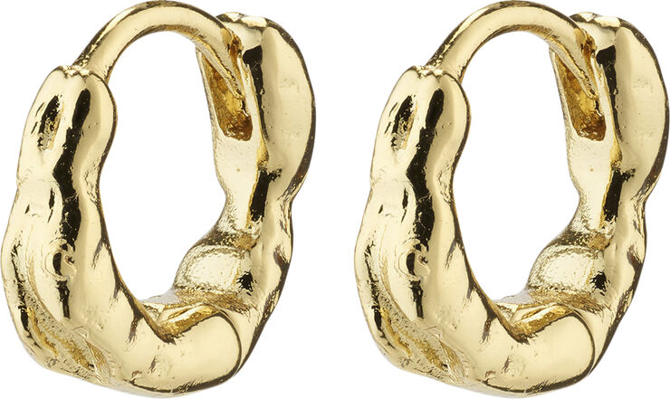 EDDY recycled organic shaped mini huggie hoops gold-plated