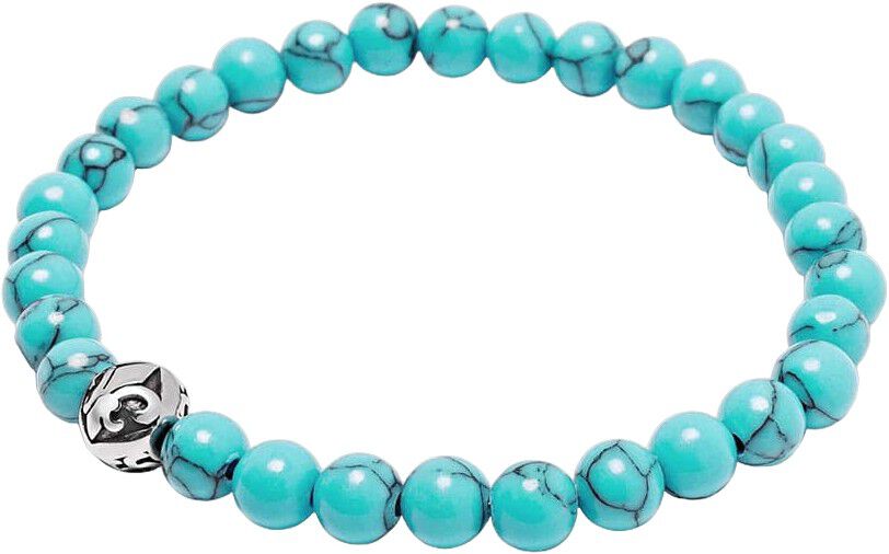 Men's Wristband with Turquoise and Silver