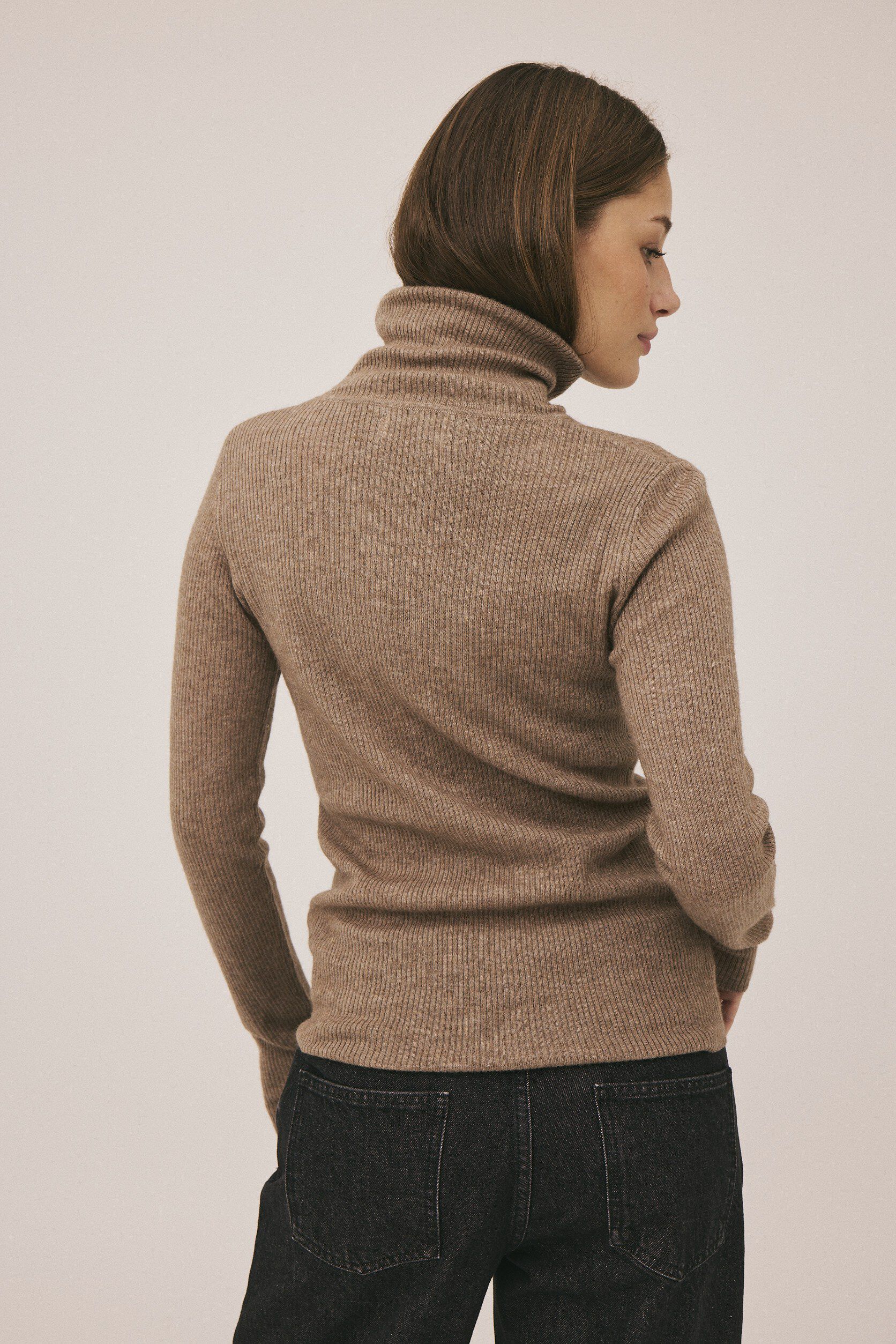 Torino 2 H&oslash;jhalset strik - Merino uld mix