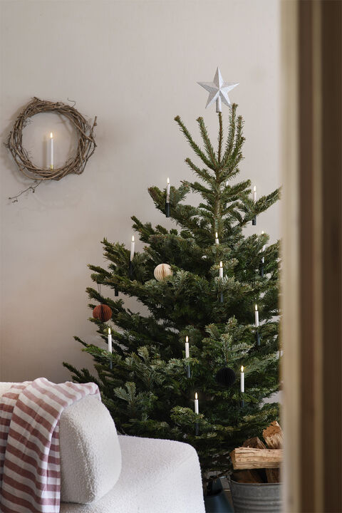 Christmas string, 12 candles, Extender, White, 1,3x11 cm