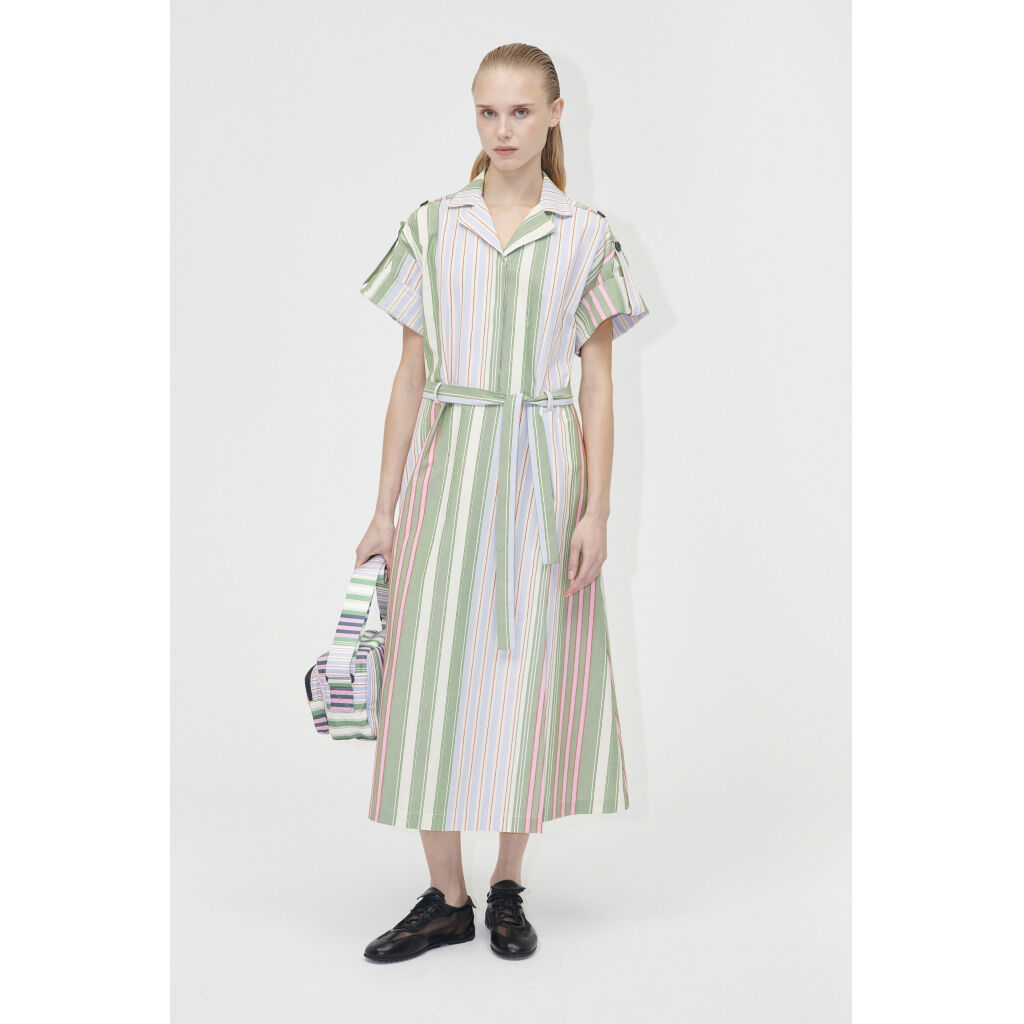 2363 Striped Cotton, Workwear Midi Dress