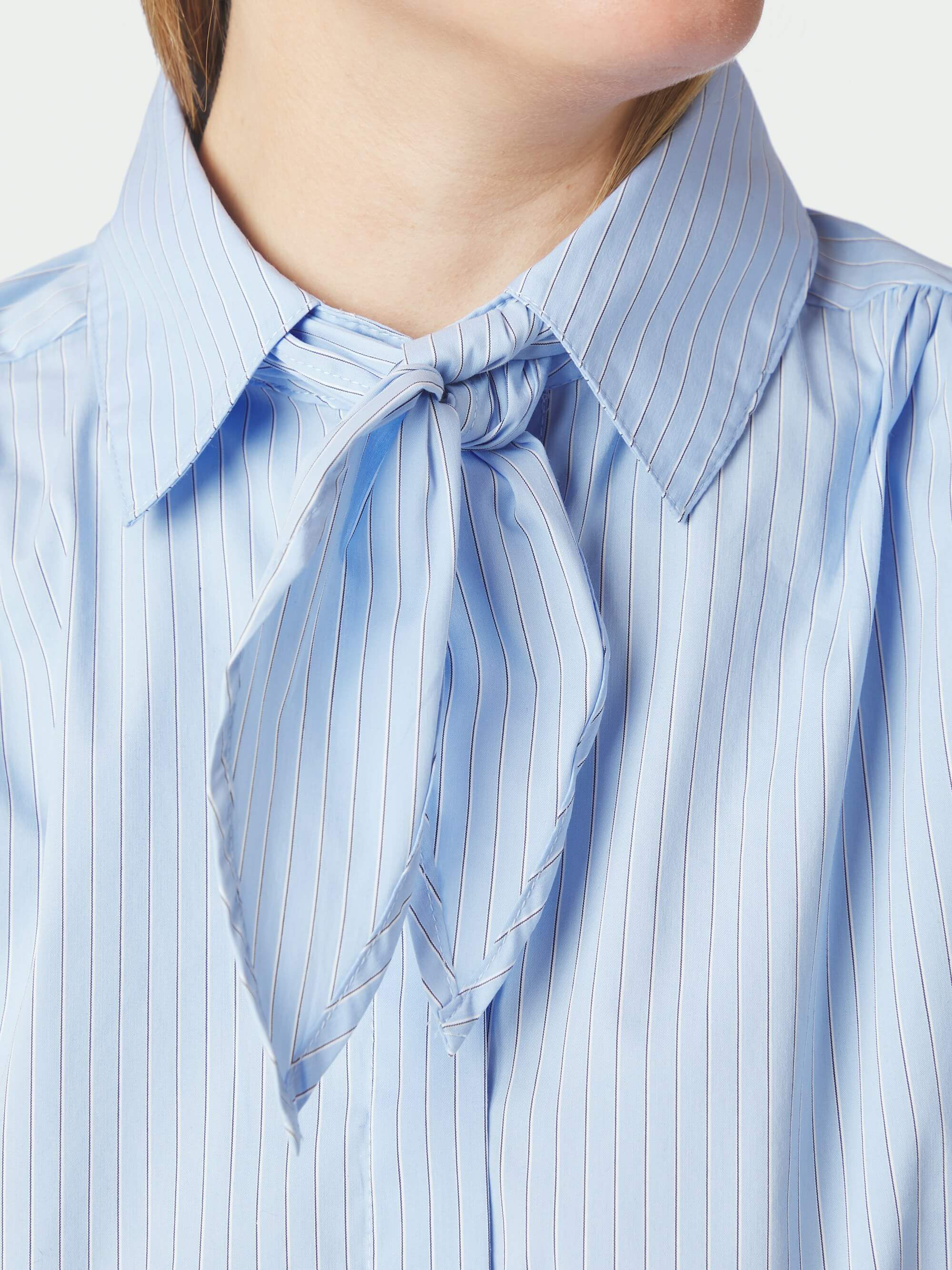 Rochelle Scarf Fine Stripe Shirt
