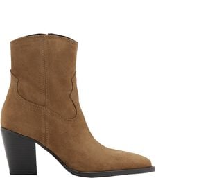 Suede block-heel boots