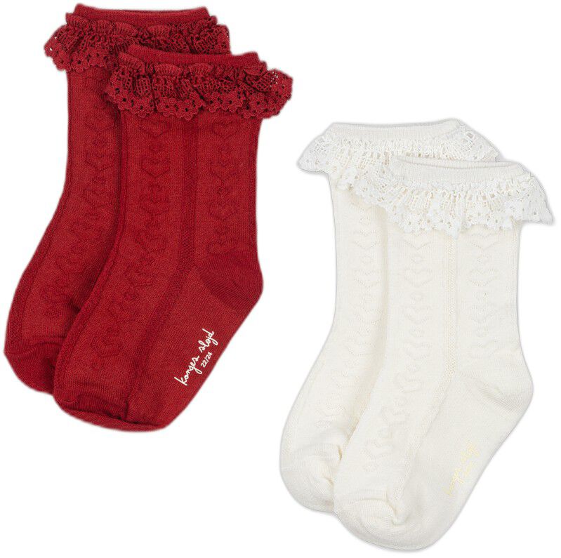 2 Pack Pointelle Frill Socks