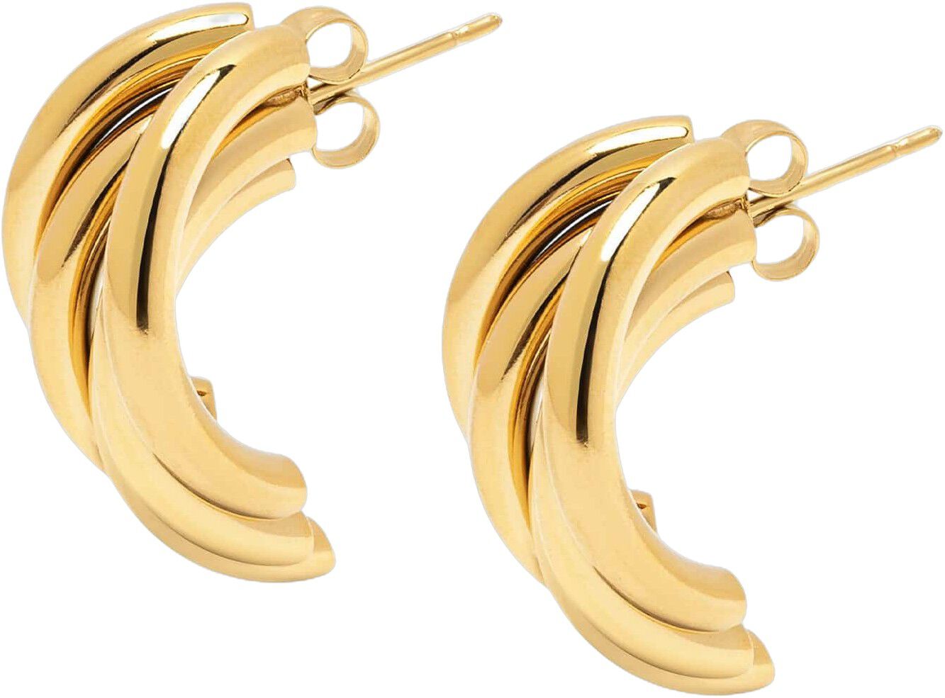 Women's Bold Layered Hoops in Gold