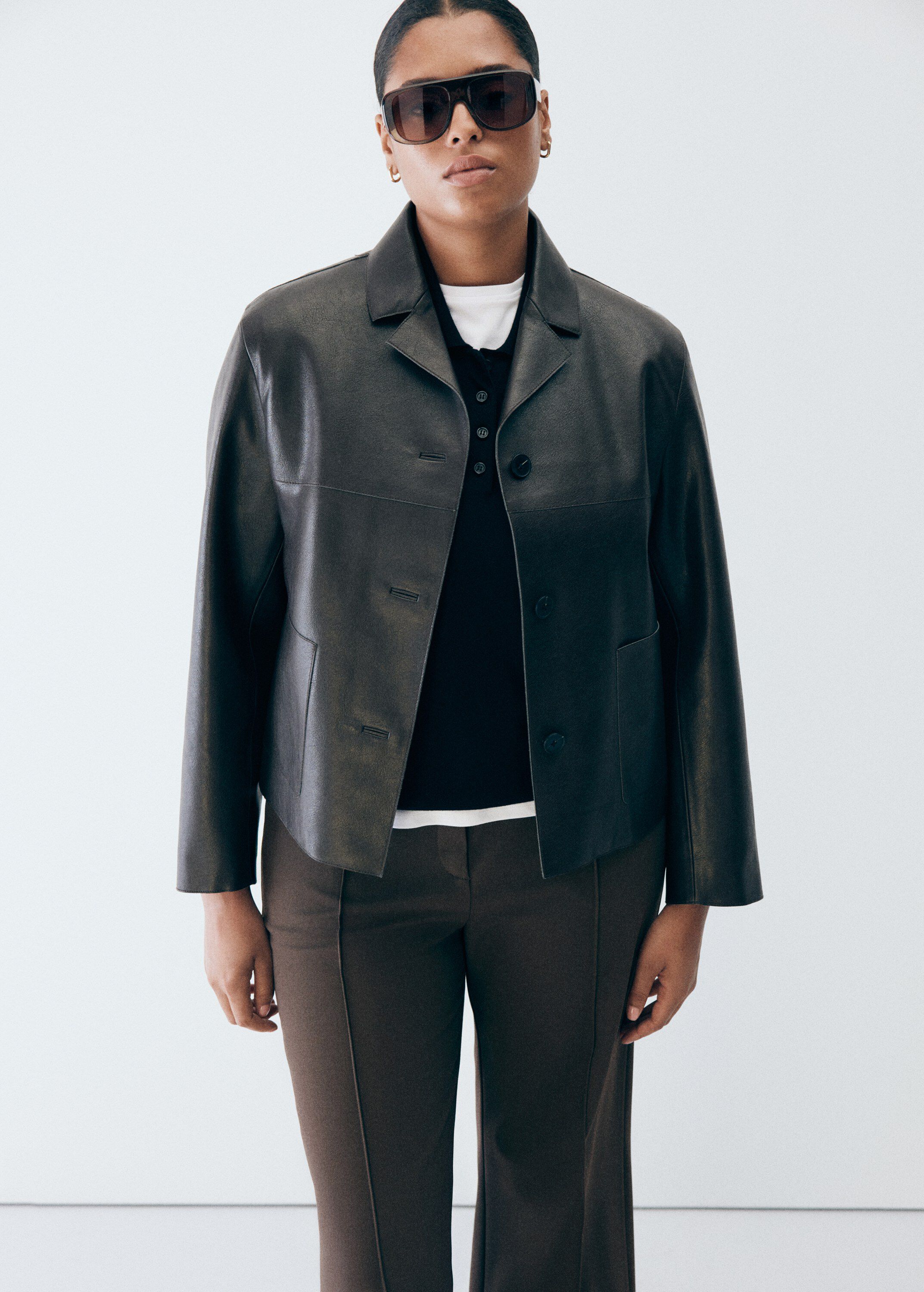 Flared trousers with seams