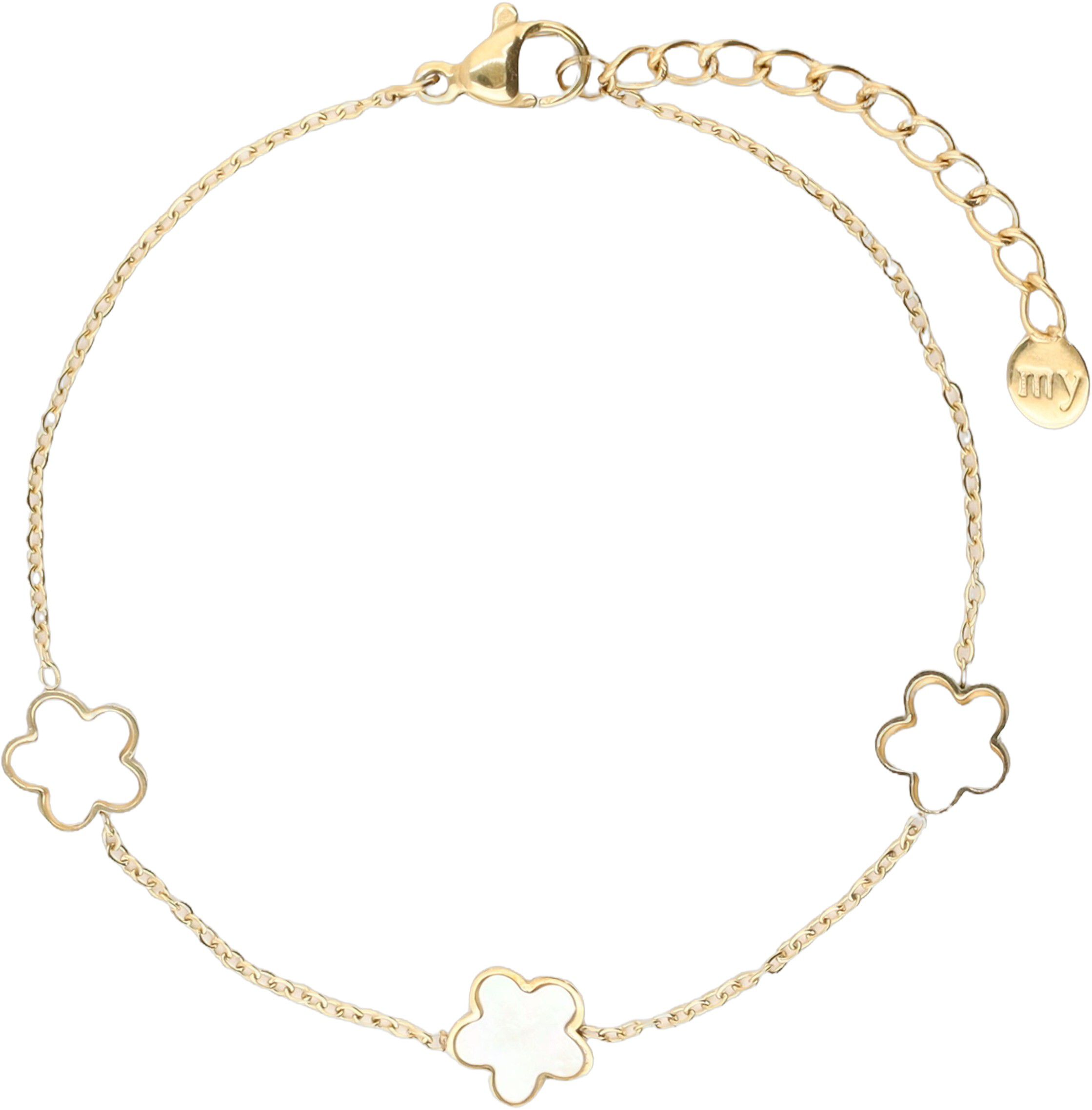 Bracelet 3 flowers pearl