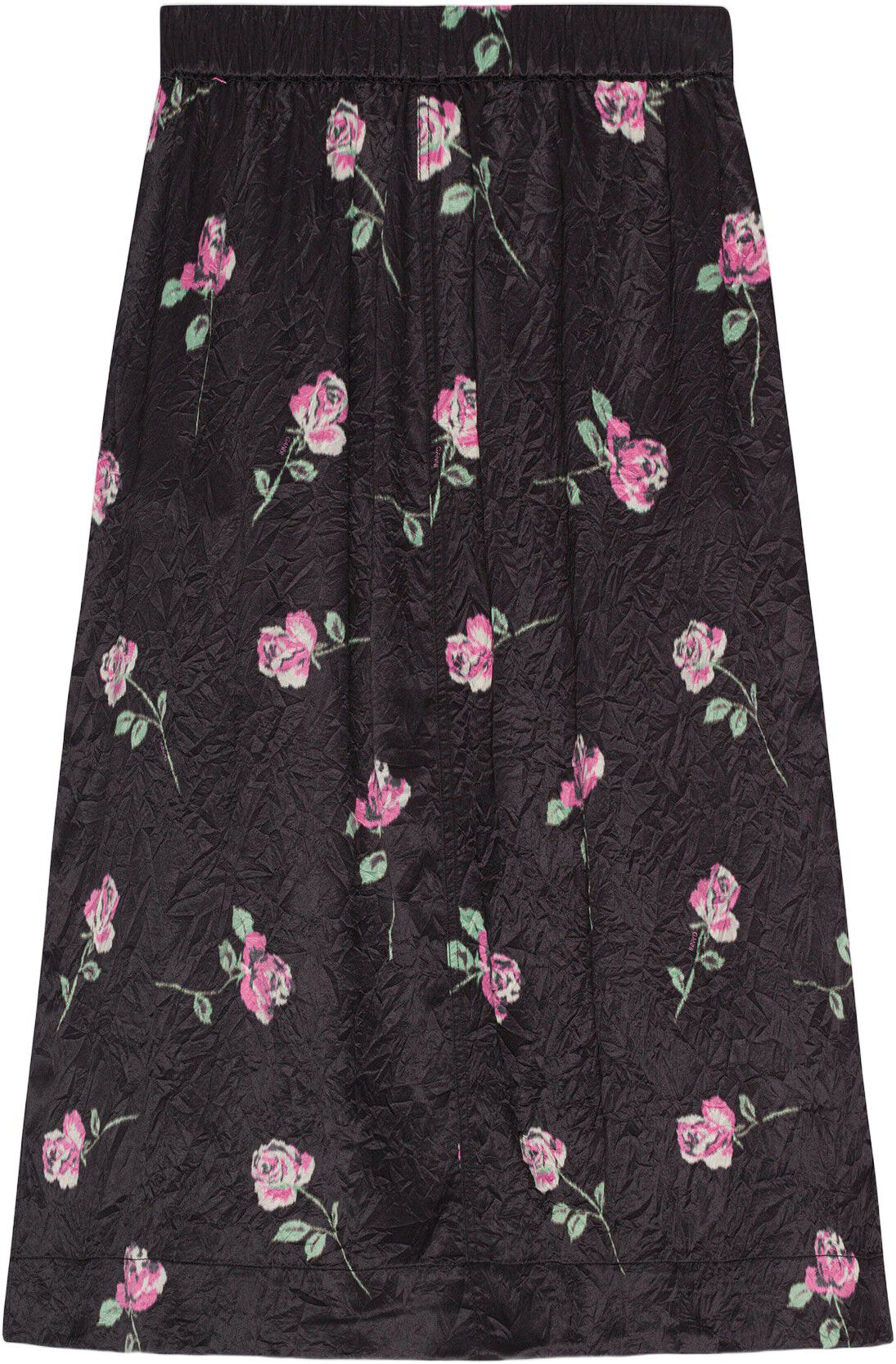 Crinkled Satin Elasticated Maxi Ski