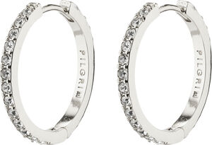 EBNA medium crystal hoops silver-plated