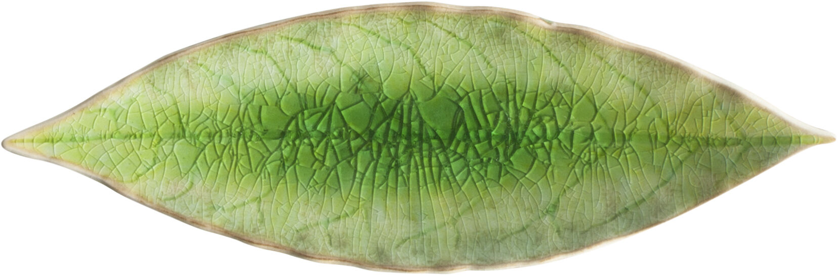 "Asjett laurb&Atilde;&brvbar;rblad Riviera 18 x 5,7 cm Gr&Atilde;&cedil;nn/Svart Keramikk"