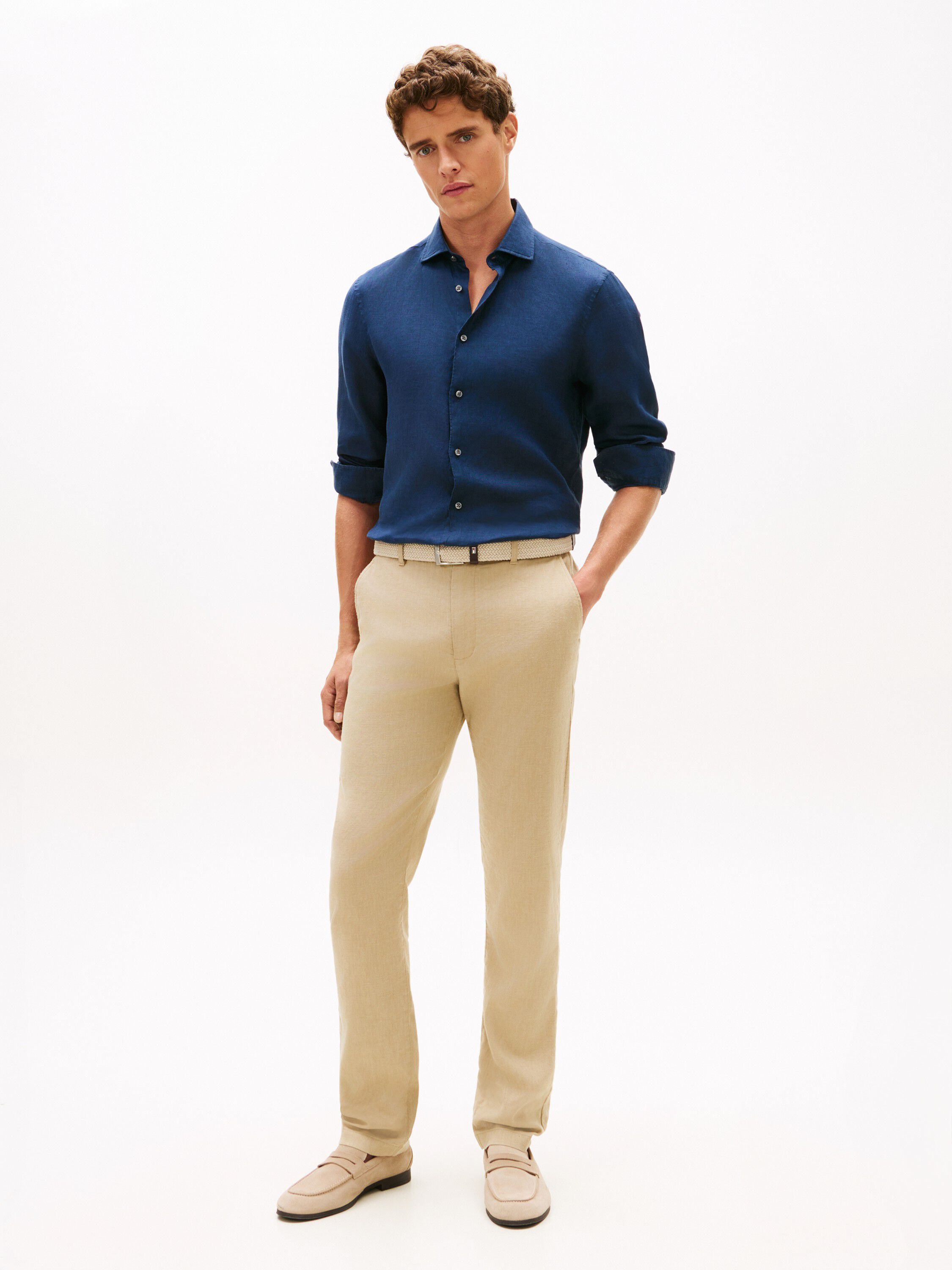 Smart Casual Slim Fit Pure Linen Shirt