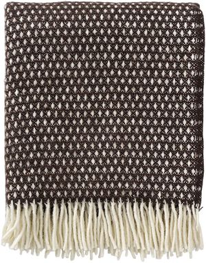 Uldplaid Dots black coffee