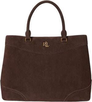 Perforated Suede Large Marcy Satchel