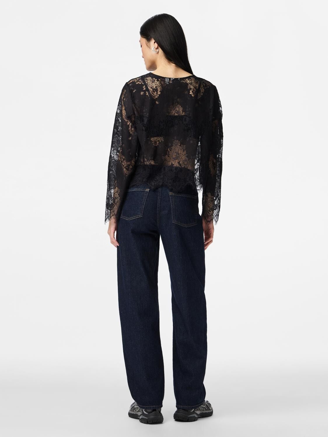 PCRINNE LS LACE TOP WVN KCA