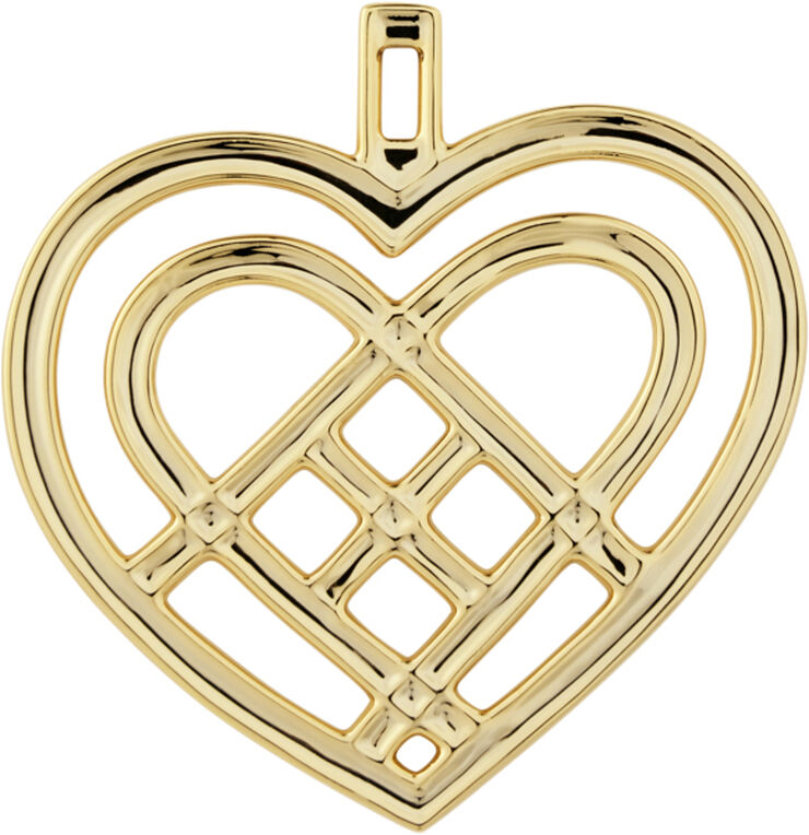 Flettet julehjerte H6. 5 forgyldt