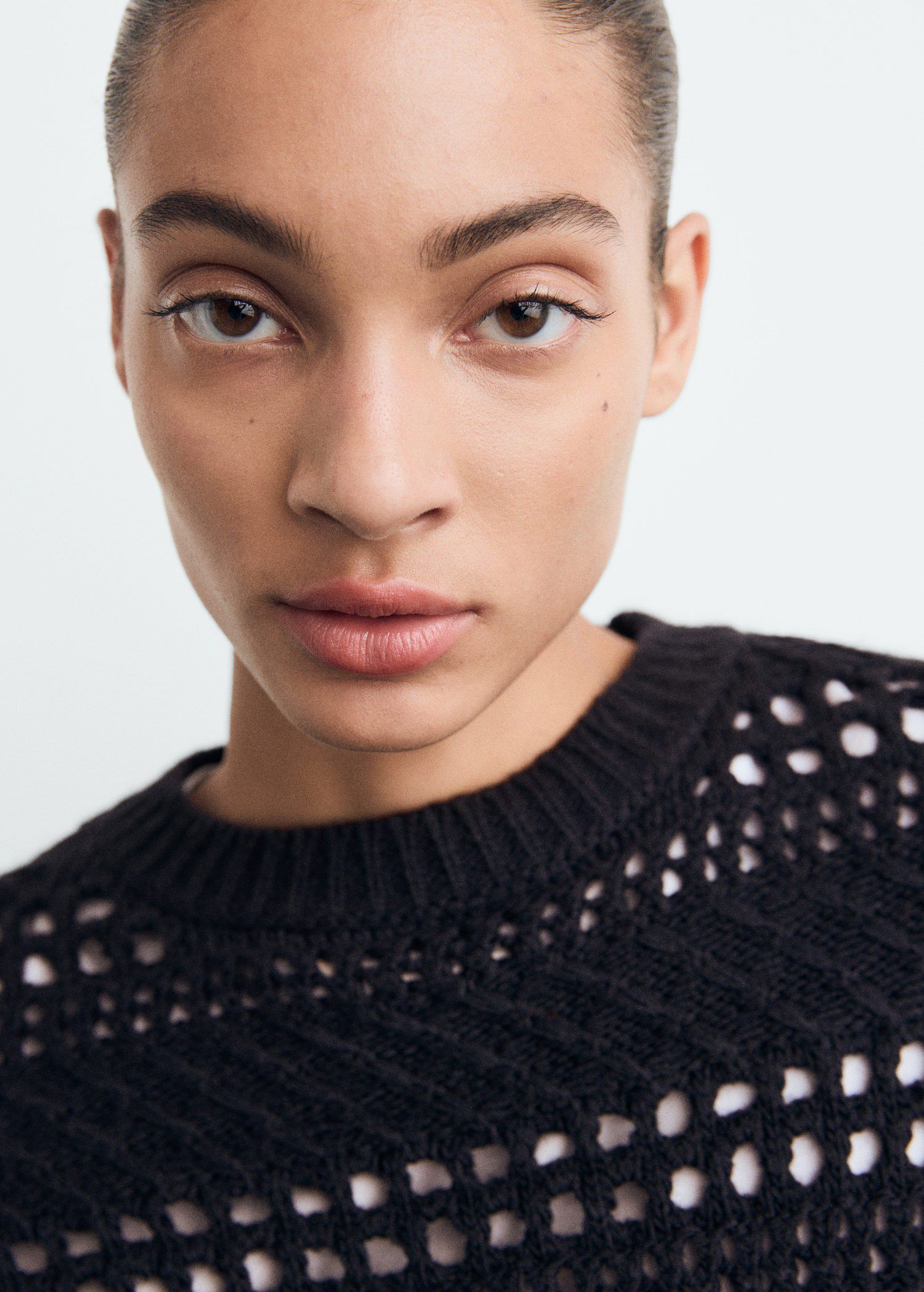 Openwork knit sweater