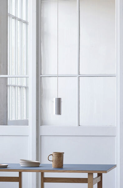 Tube Pendant, Brushed Aluminium, Small