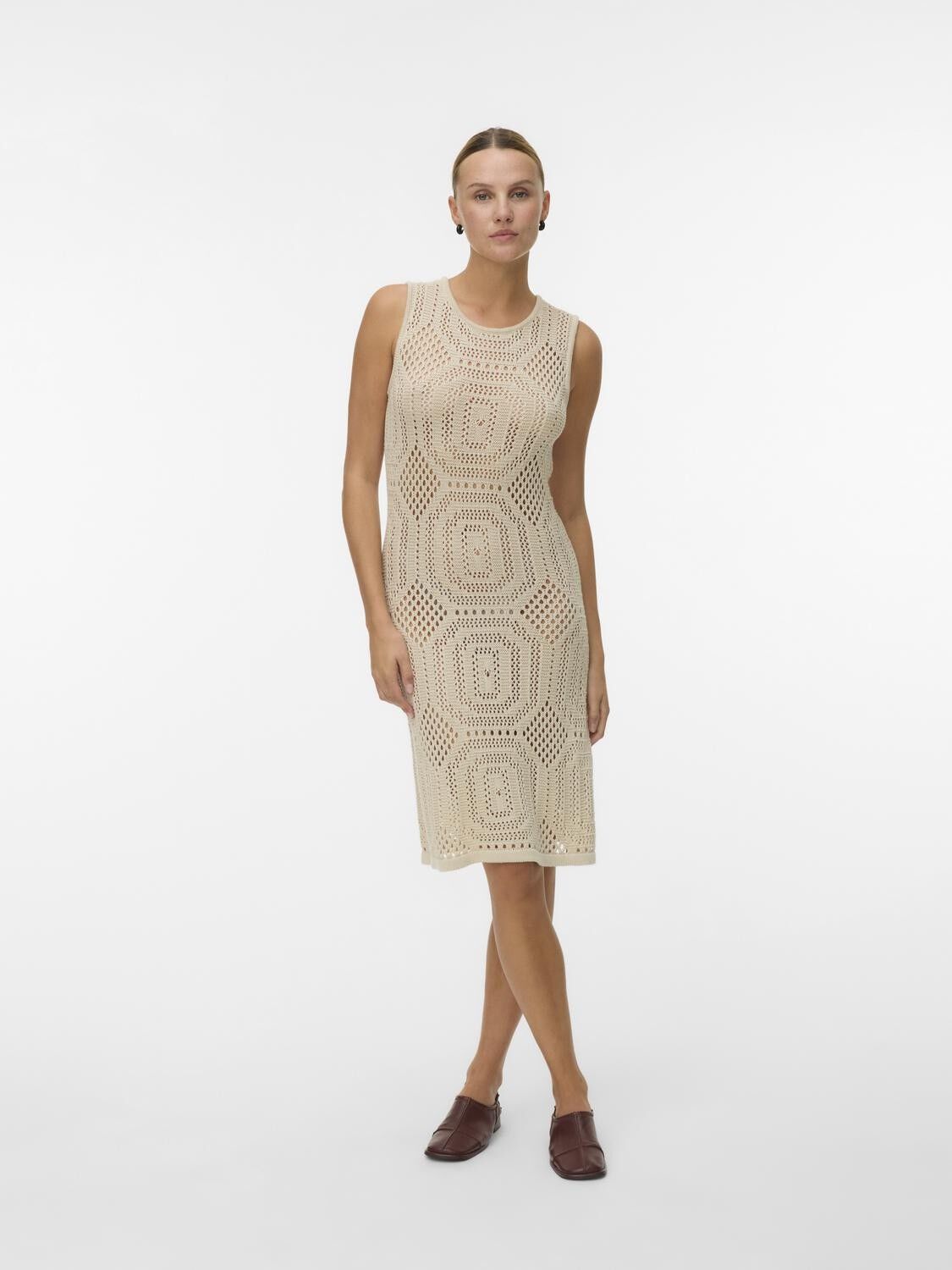 Awbaylee Sl O-Neck Short Crochet Dress