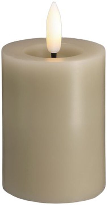 Moods & More - LED Pillar Candles, Silk, Melted, Kit grey, 49x75 mm