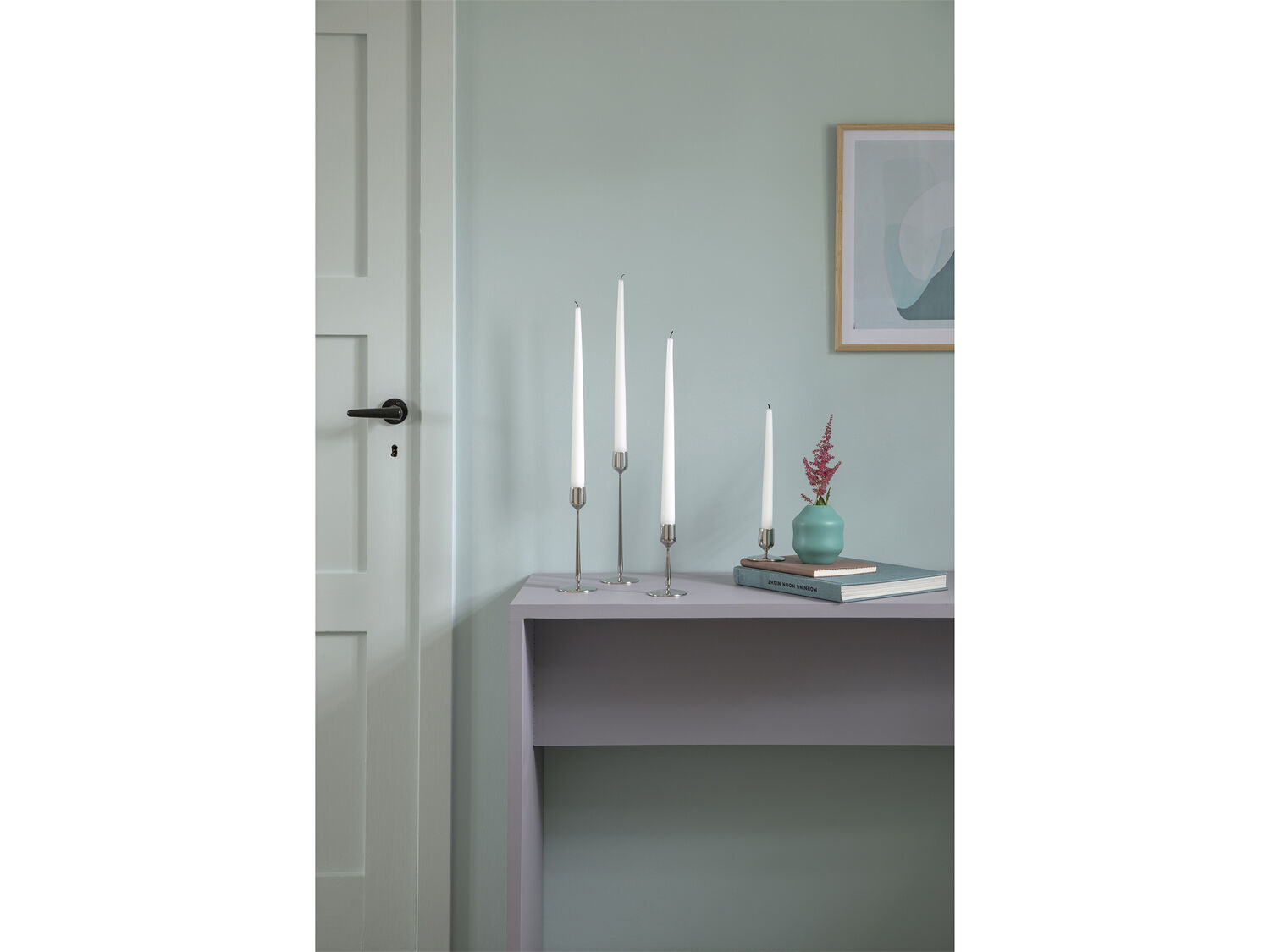 Ljusstake Dorotea 7 x 18 cm Blankt st&aring;l