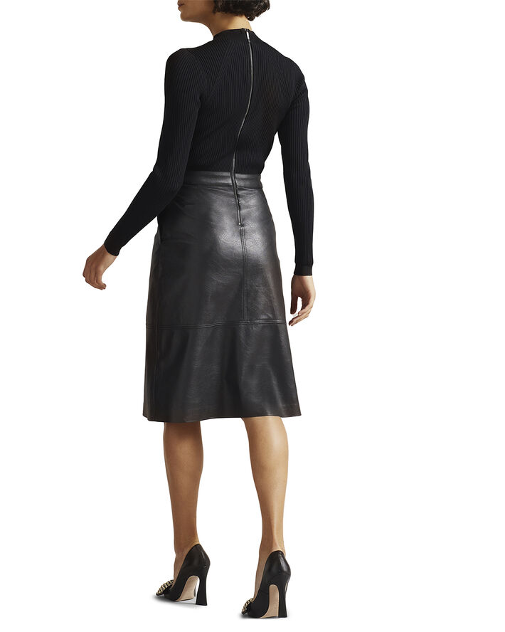 ALLTAA Knitted Bodice Dress With Pl