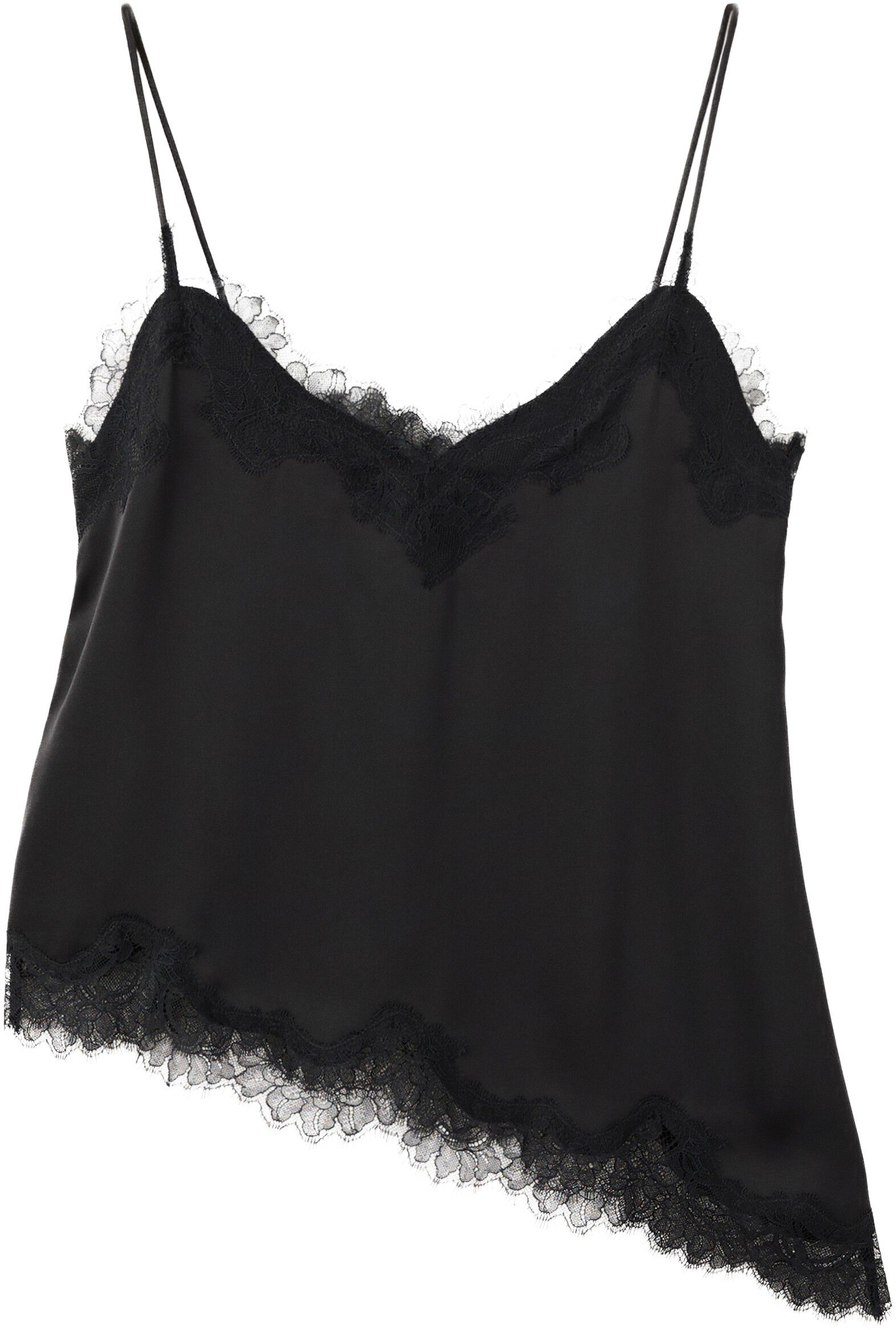Asymmetric lace camisole top