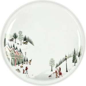 "Tallerken flat rett kant Vinter 26 cm Hvit Ildfast porselen"