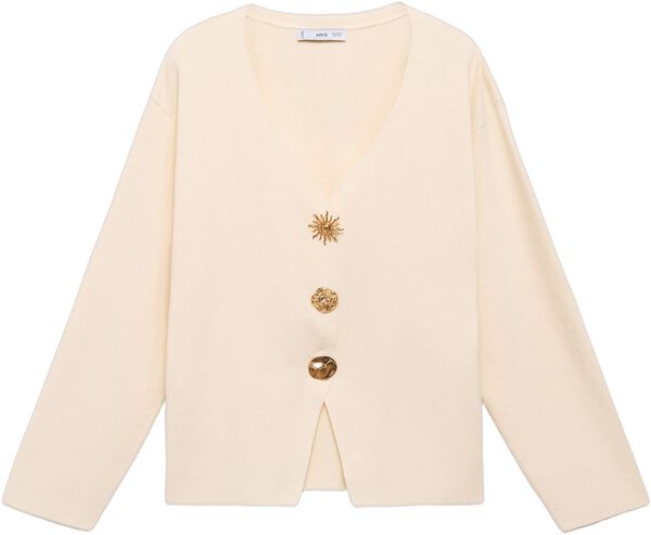 Knitted jacket with jewel buttons