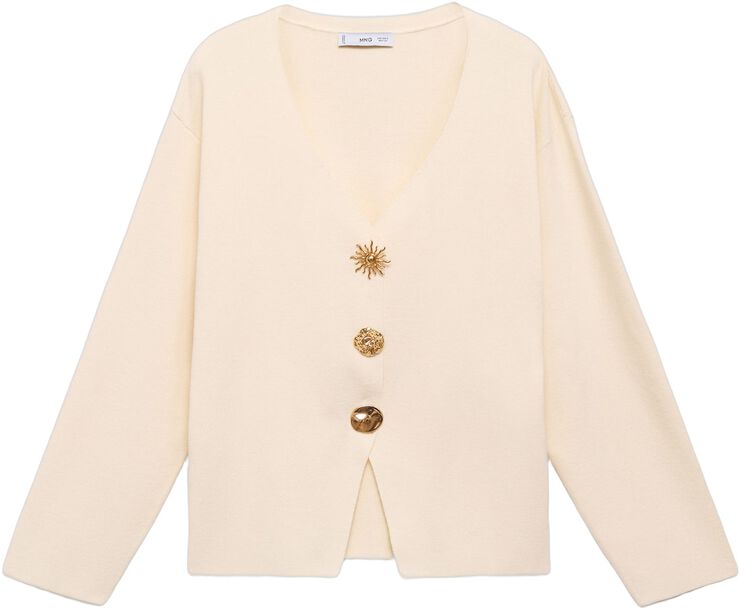 Knitted jacket with jewel buttons