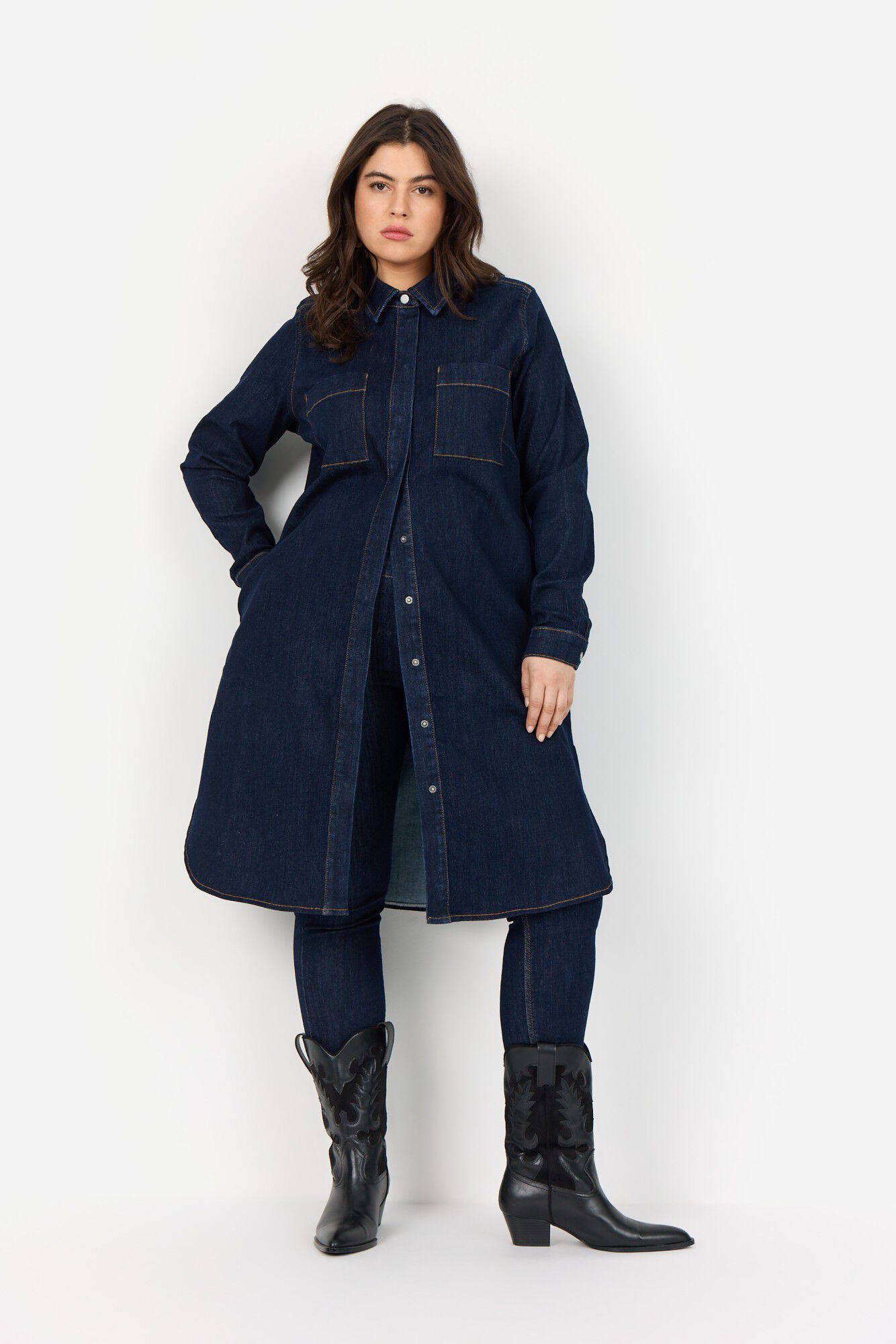 Curvy WA-JENIFER 10 Tunika M&oslash;rk denim