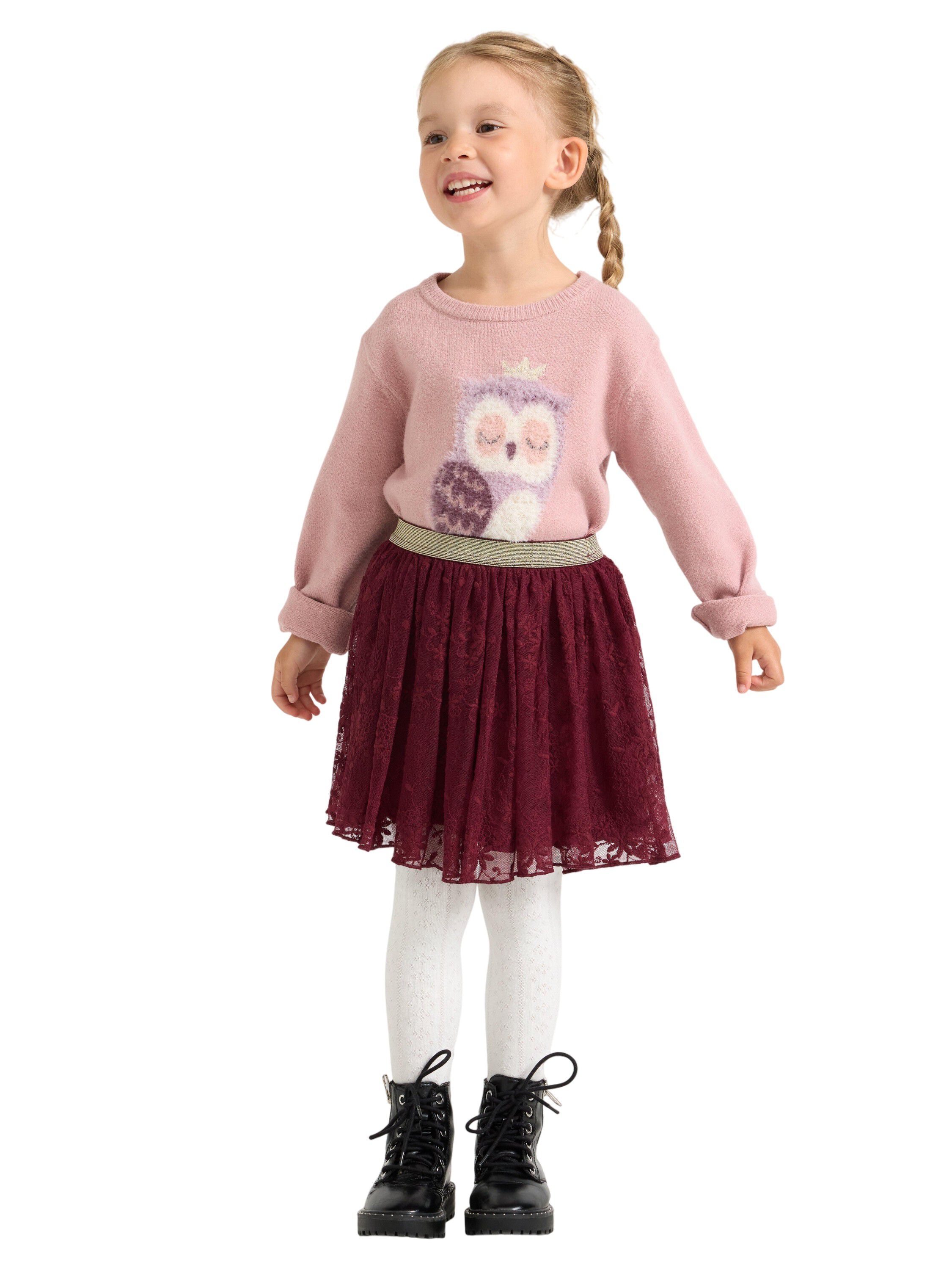 Jersey skirt with sheer lace and a