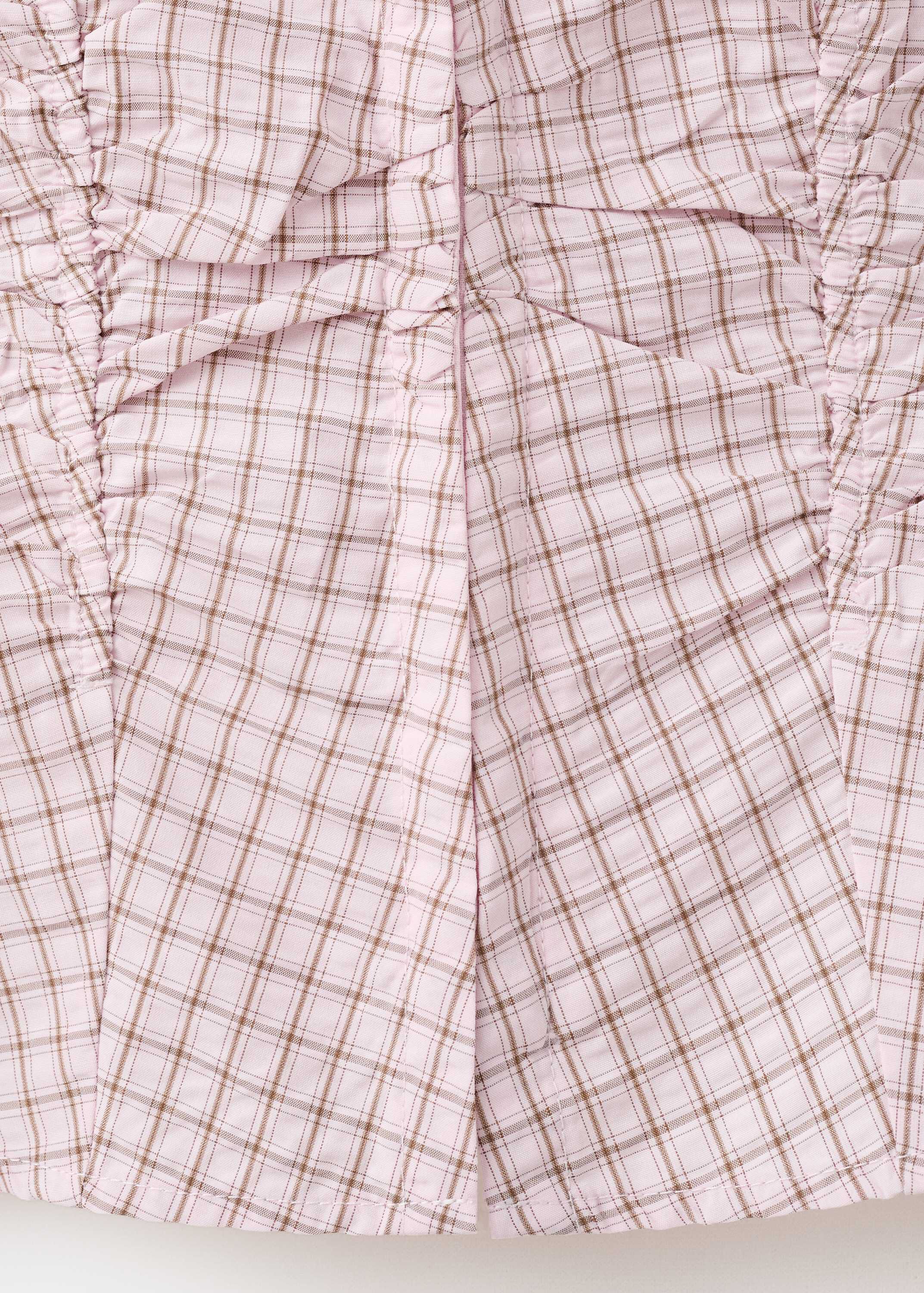 V-neck checked blouse