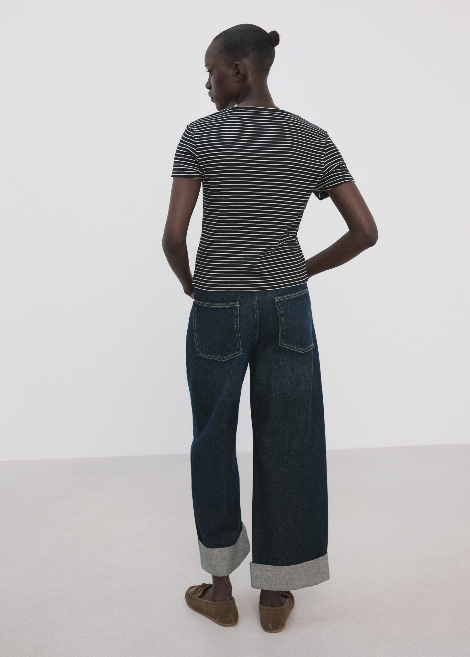 Striped T-shirt with ties