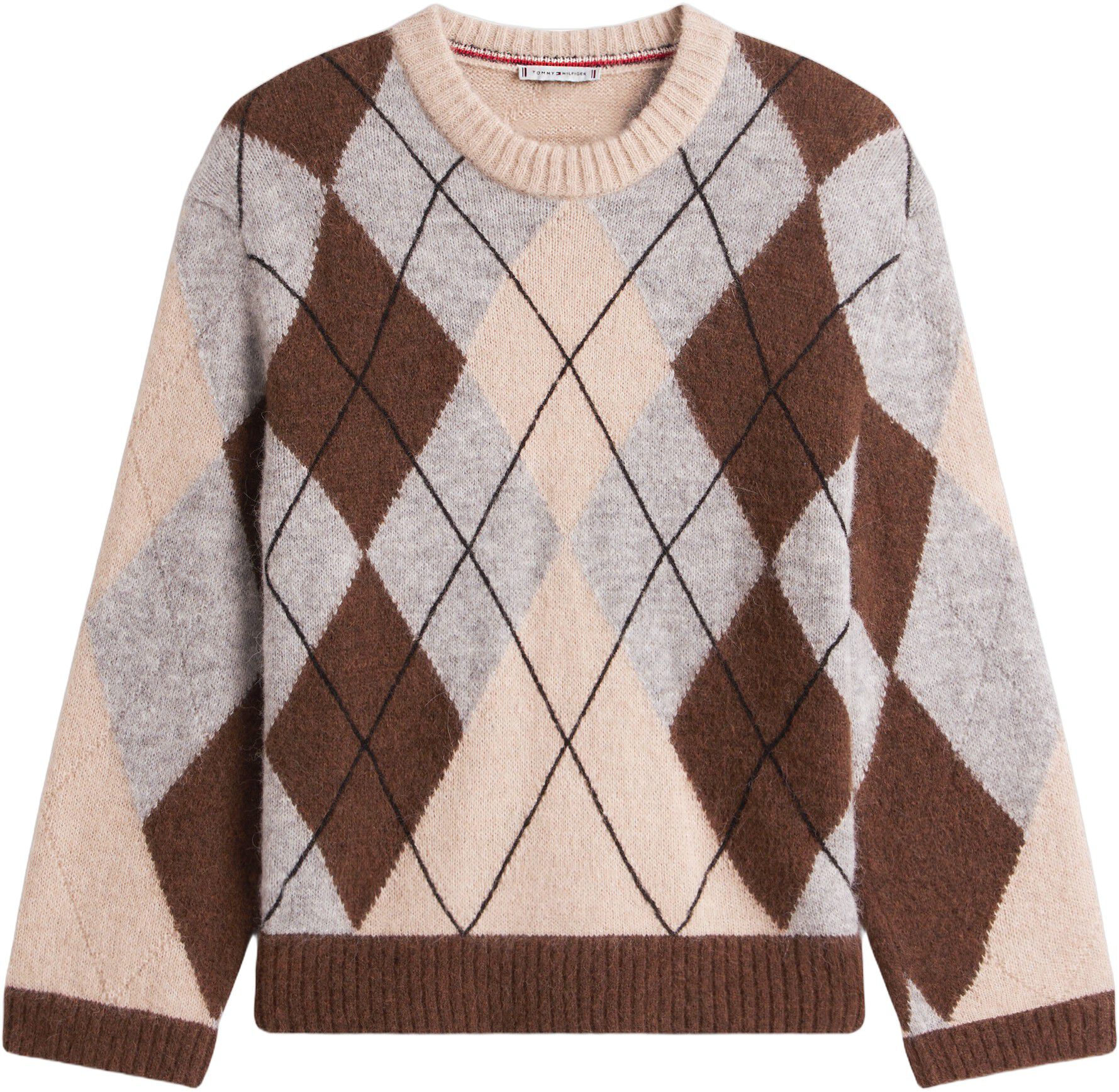 ALPACA BLEND ARGYLE C-NK LS SWT